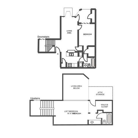 Floor plan for 2 beds, 2 baths, 1139 sqft